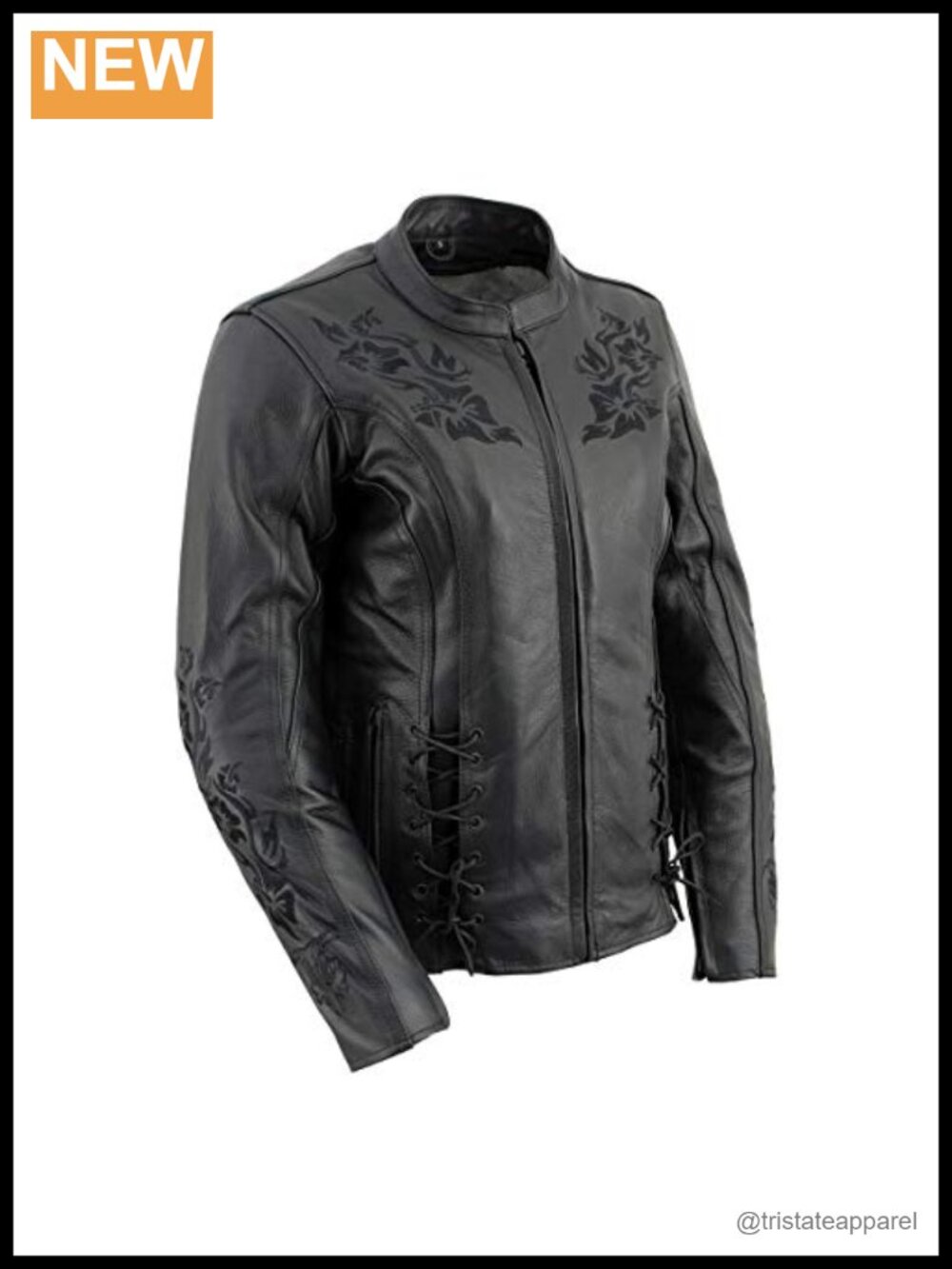 Premium Buffalo Leather Embroidered Jacket with CE Armor Protection